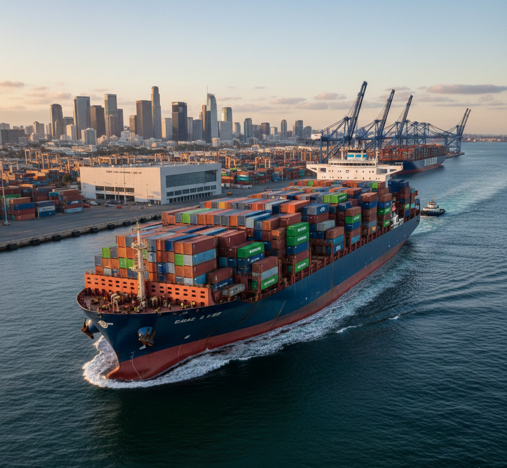 USA shipping port containers export import